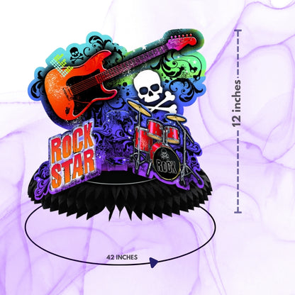 Rockstar Theme Honeycomb Centerpiece - 15 INCHES - 1PC