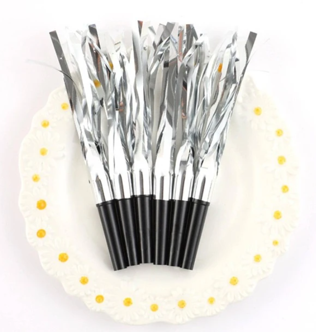 Foil Silver &amp; Black Blowouts - 6 PC