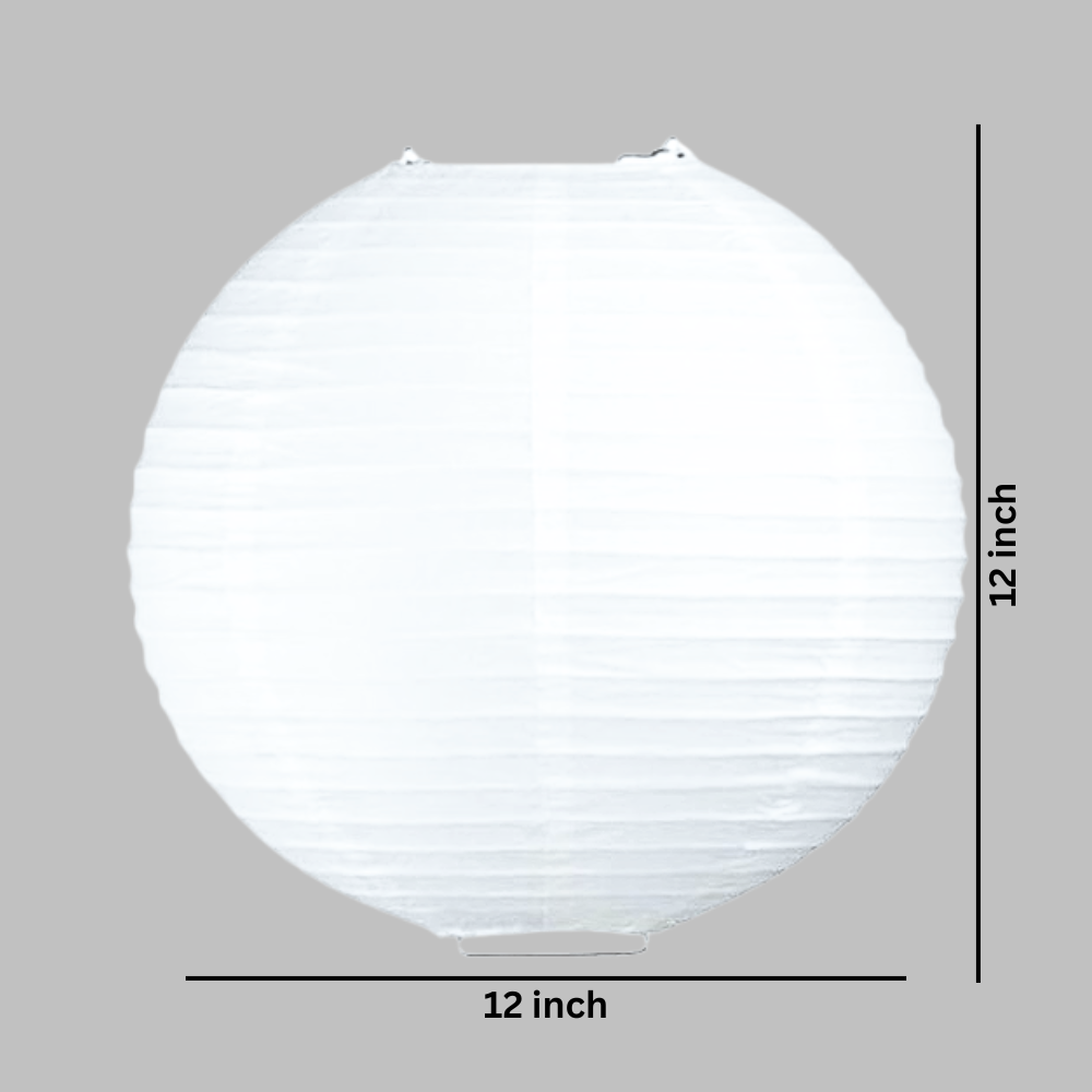White Paper Lantern Hanging Decor Set – 5 Pcs