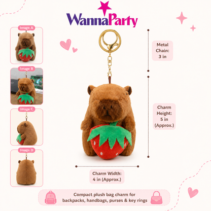 Capybara Strawberry Holding Flapping Clapband - 1PC
