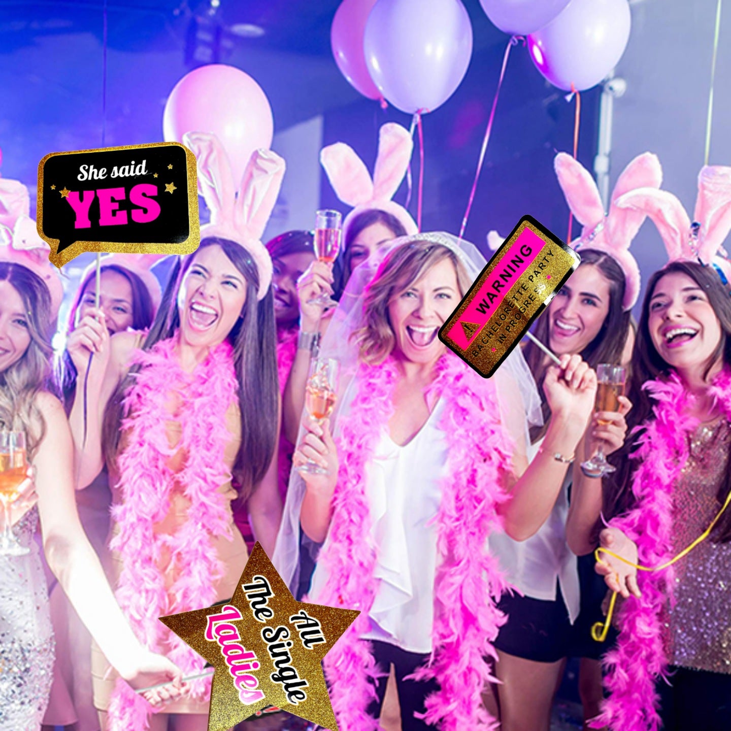 Go Hard Bitch Bachelorette Party Paper Photo Props - 20PC