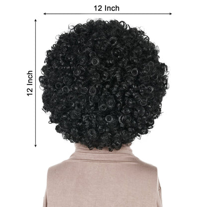 Black Afro Wig | Malinga Wig | Disco Retro 80's Looks Wig - 1PC