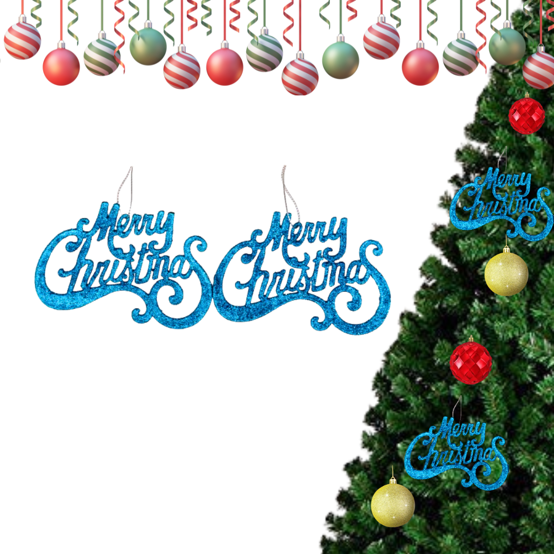 CTO Merry Christmas Hangings Blue - 2PC