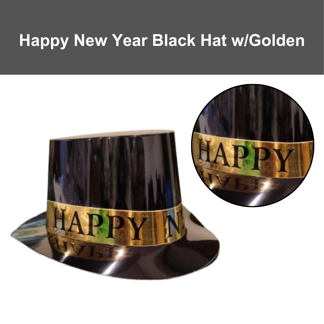 Happy New Year Black Hat w/Golden