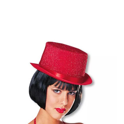 Glitter Top Hat Lrg. Red