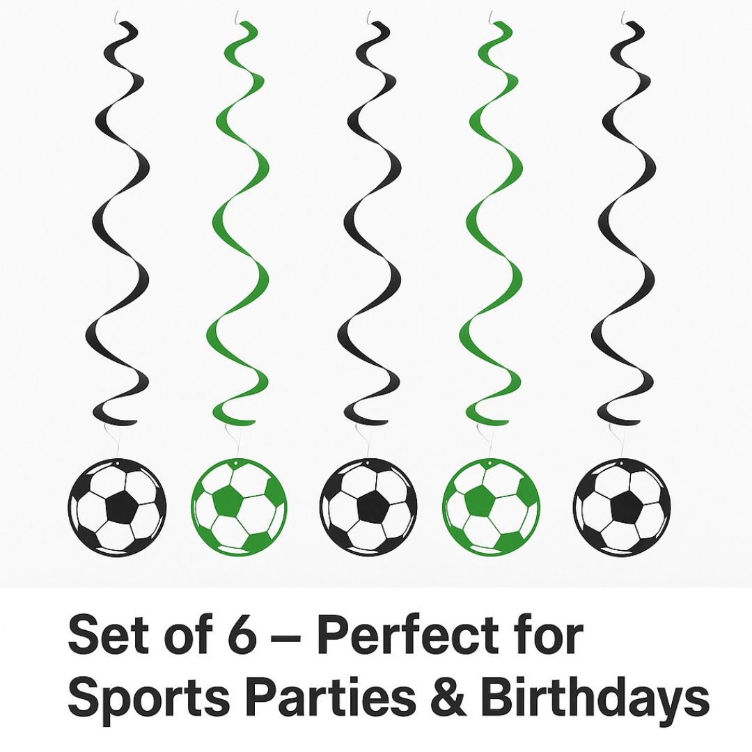 Soccer Swril Decoration - 6PC