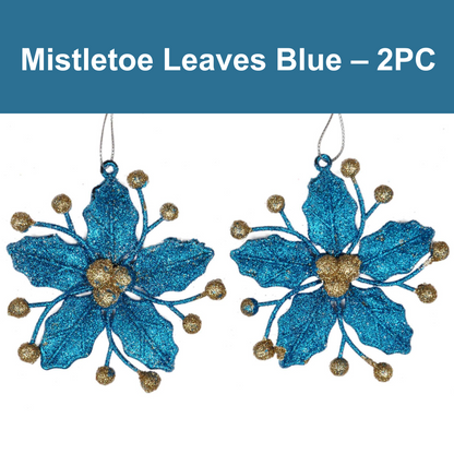 CTO  Mistletoe Leaves Blue - 2PC