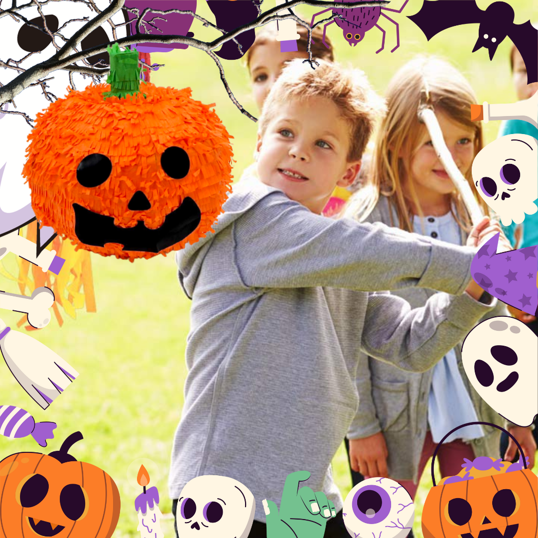 Pumpkin Shape 3D Pinata for Halloween/ Theme Party - 1PC