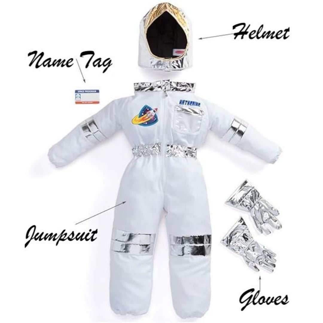 Astronaut White Jumpsuit Costume - Size - L - Age 7 to 9