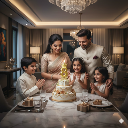 Golden Crown Numerical Candle No. 8