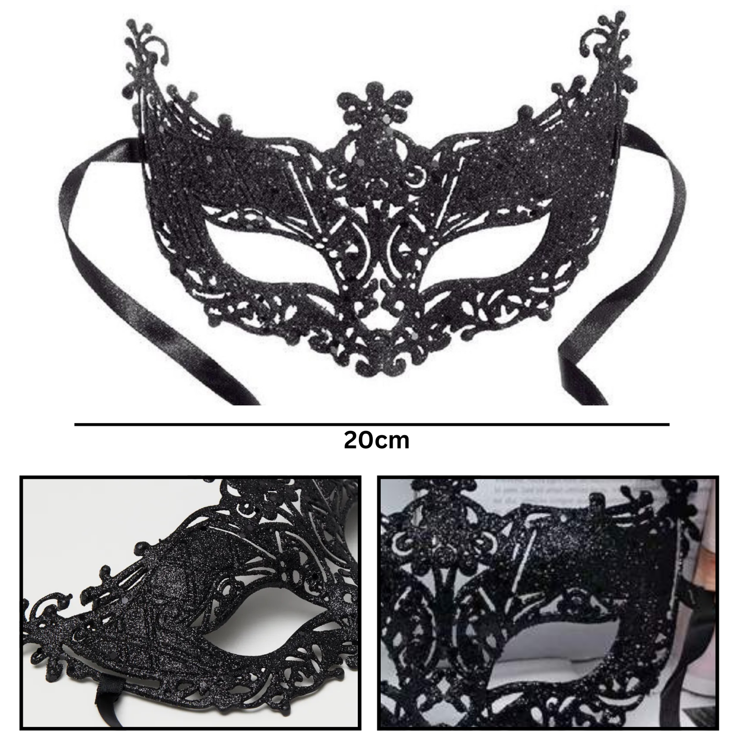 3 Pcs Party Masks Set - Lace Eye Mask & Masquerade Masks for Men & Women