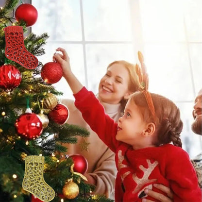 Santa Stocking Tree Hanging Decoration  2Pc