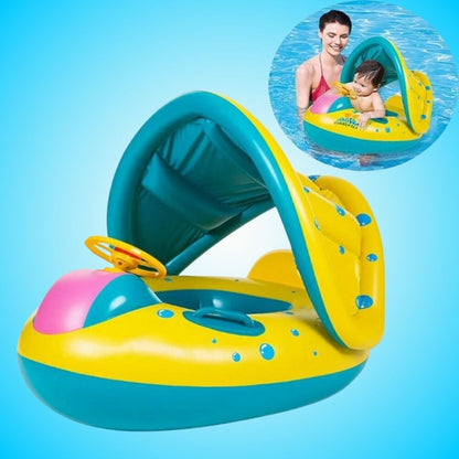 Inflatable Cars Pool Float with Canopy for Kids - 1PC