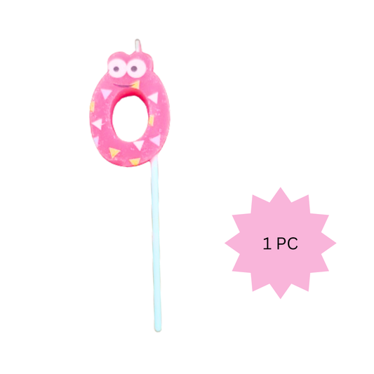 Number 0 Candle with Stars - 3PC