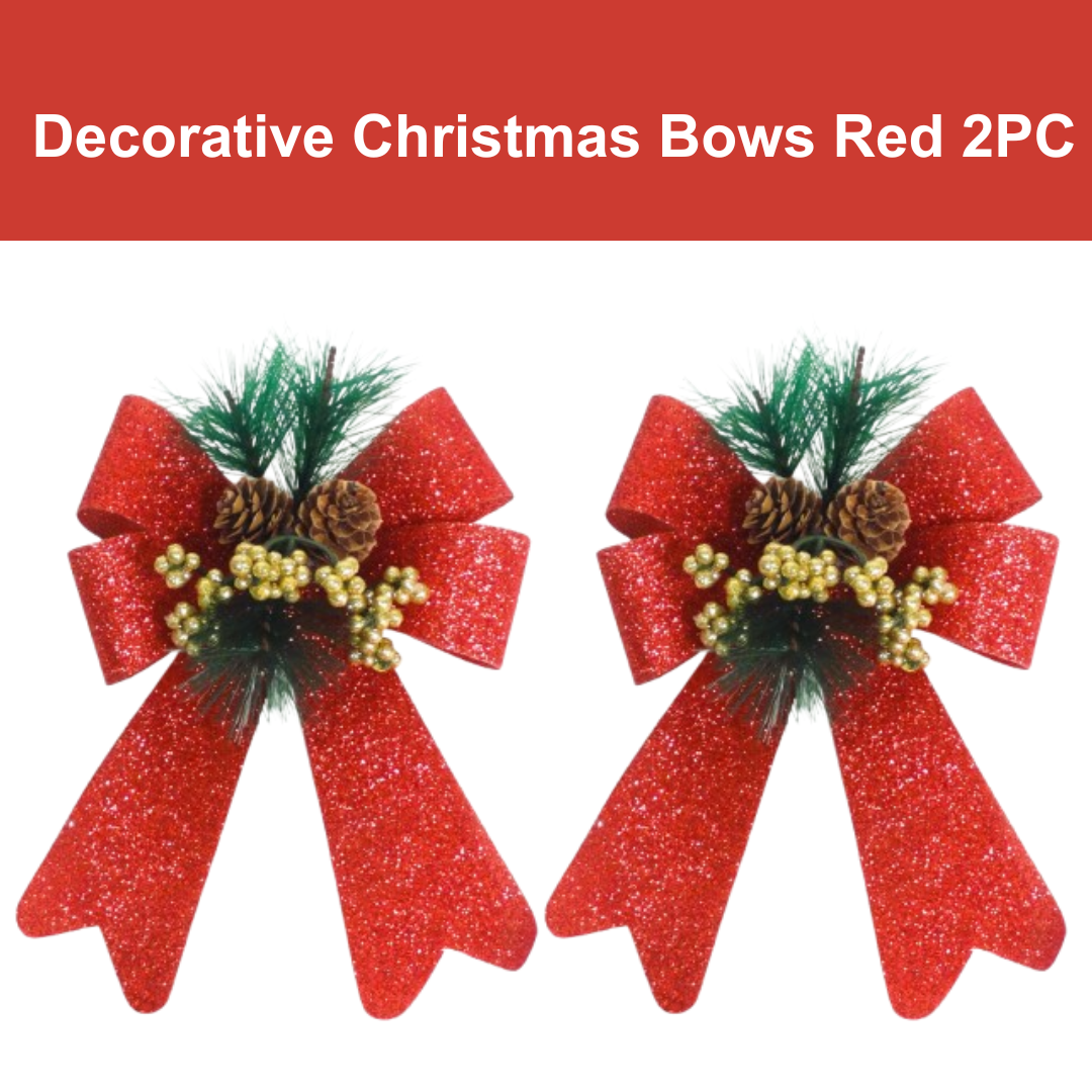 Decorative Christmas Bows Red 20CM - 2PC