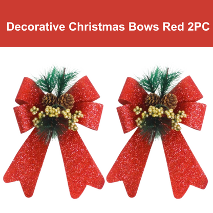 Decorative Christmas Bows Red 20CM - 2PC