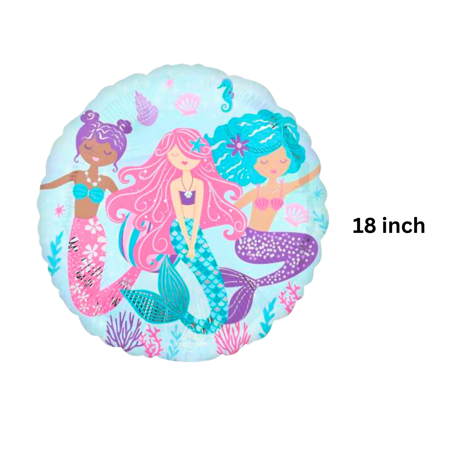 Shimmering Mermaid Balloon - Helium Quality - 18 inches - 1PC