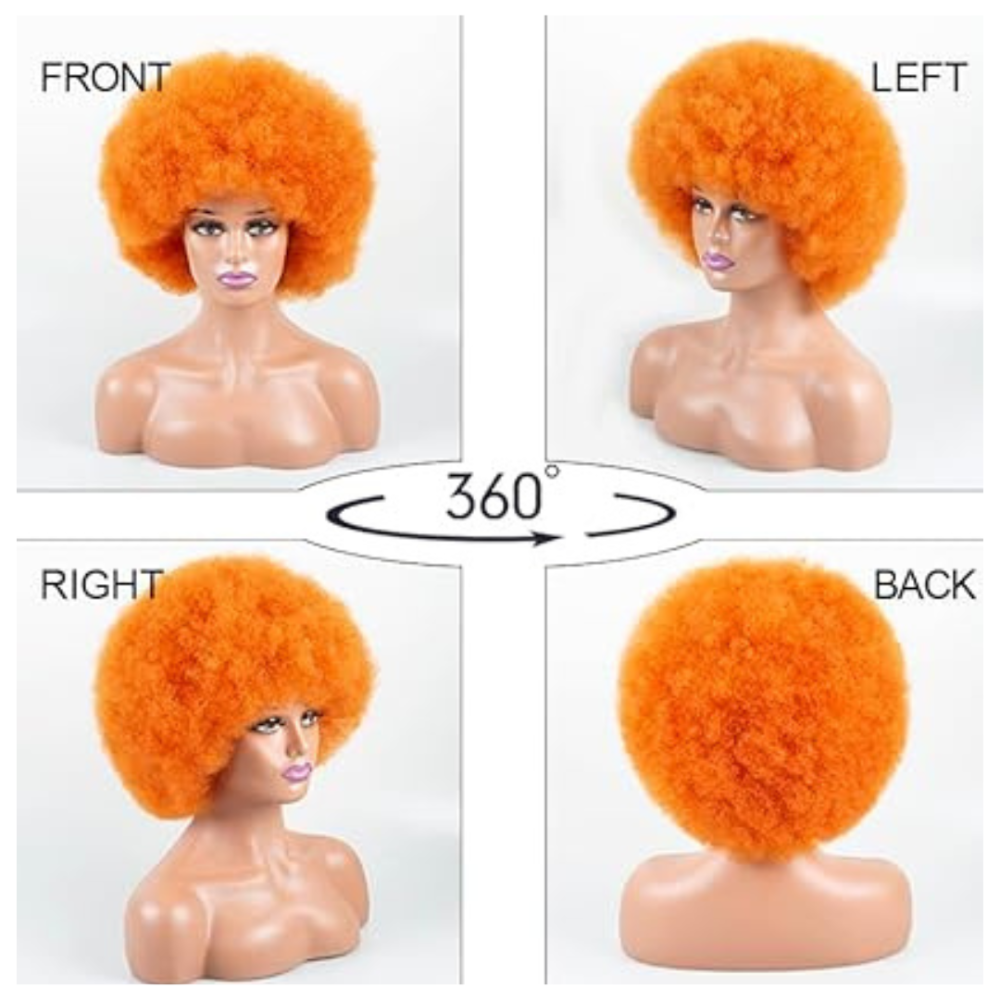 Dense Afro Wigs Orange - 1PC