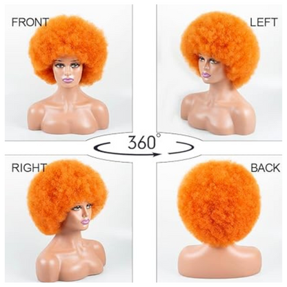 Dense Afro Wigs Orange - 1PC