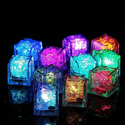 Multicolor Light Up LED Ice Shape Waterproof Colour Changing Cube Glow in The Dark Reusable Ice Cubes - 1PC