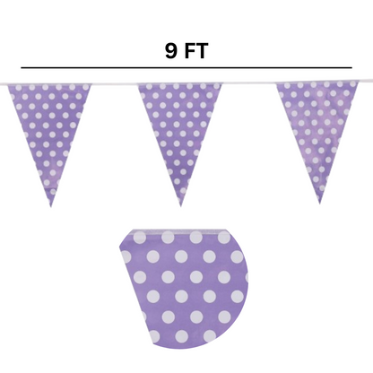 Polka Dot Buntings Purple - 9 FT - 1PC