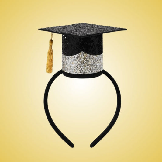 Glittery Graduation Top Hat with Headband - 1PC