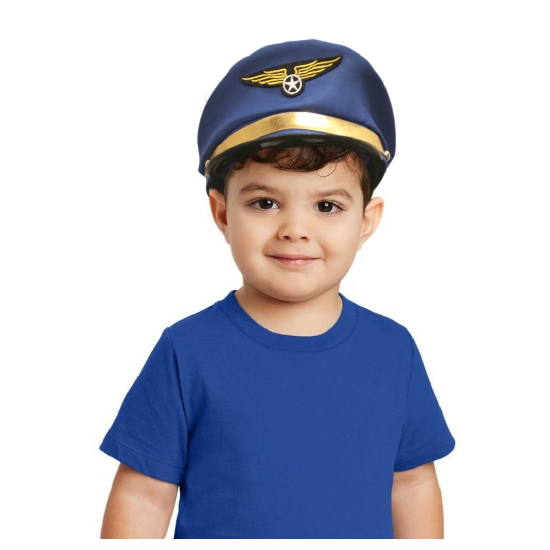 Navy Blue Police Hat with Badge / Cop Hat / Fancy Dress Accessory / Chor Police Costume - 1 PC