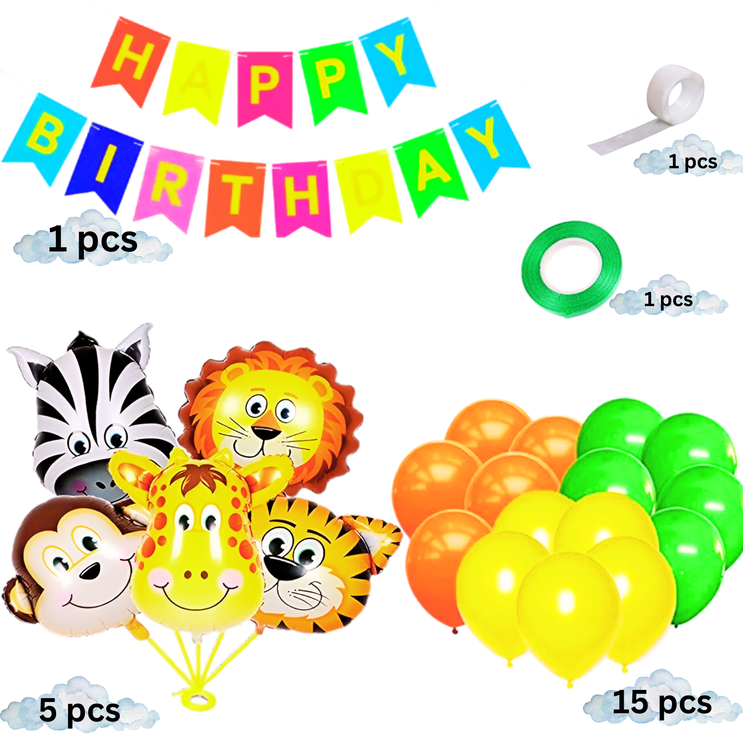 Jungle Theme Birthday Decoration Kit – 23 Pieces