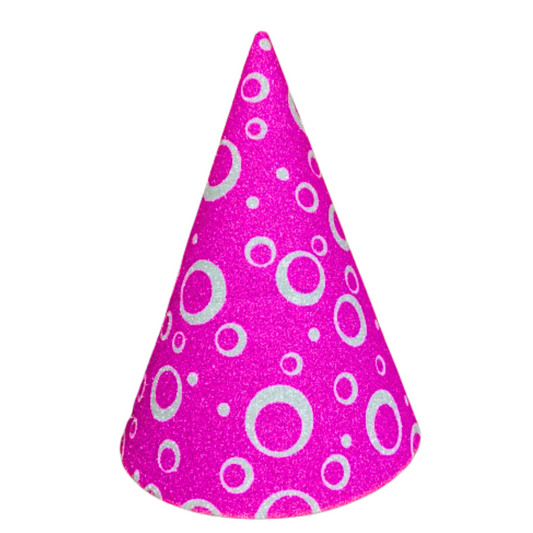 Shining Pink Paper Hat - 10Pc