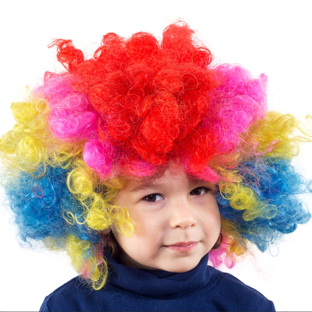 Joker Clown Afro wig and Nose for Kids & Adults