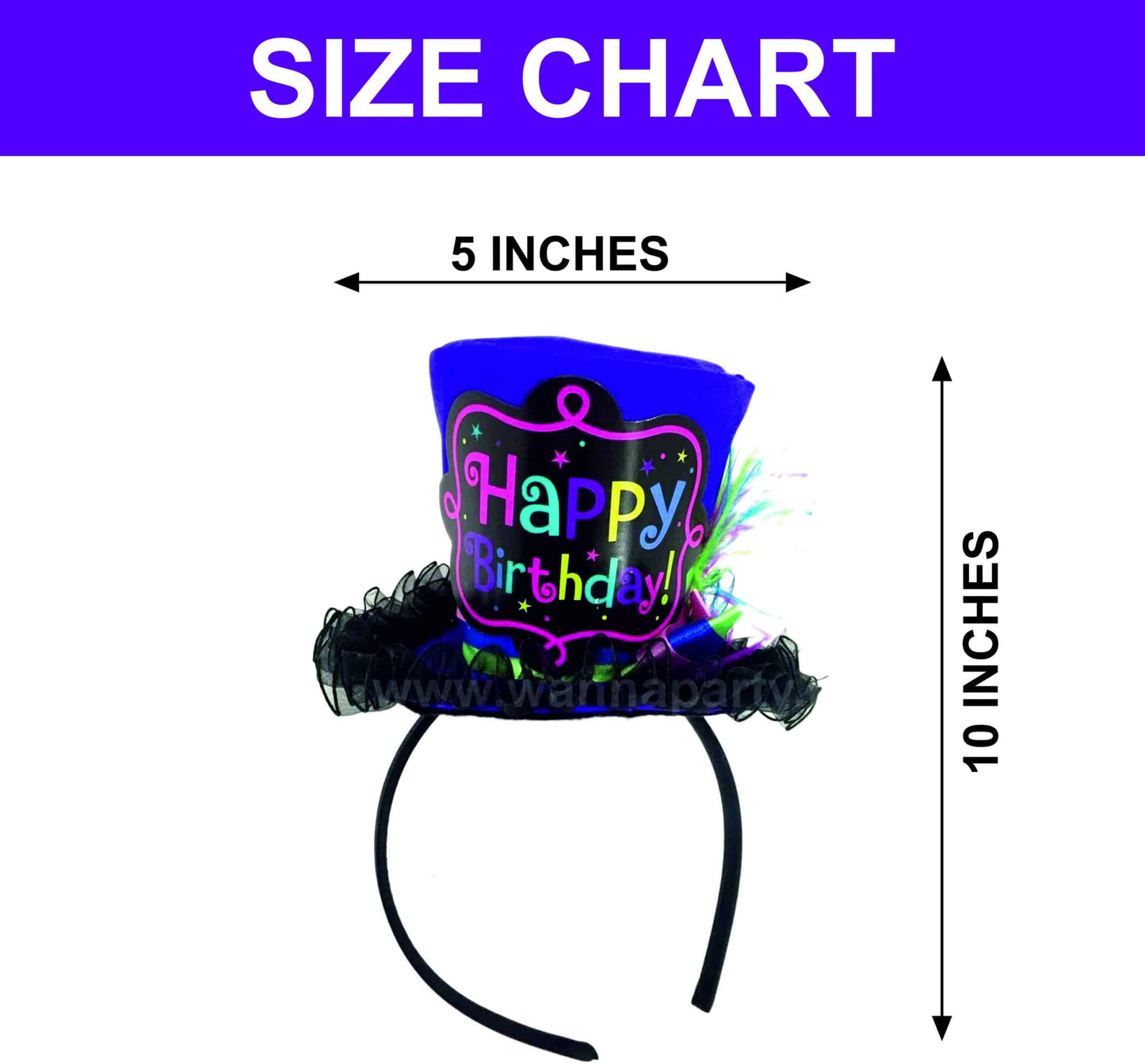 Deluxe Fancy Birthday Chich Top Hat Headband