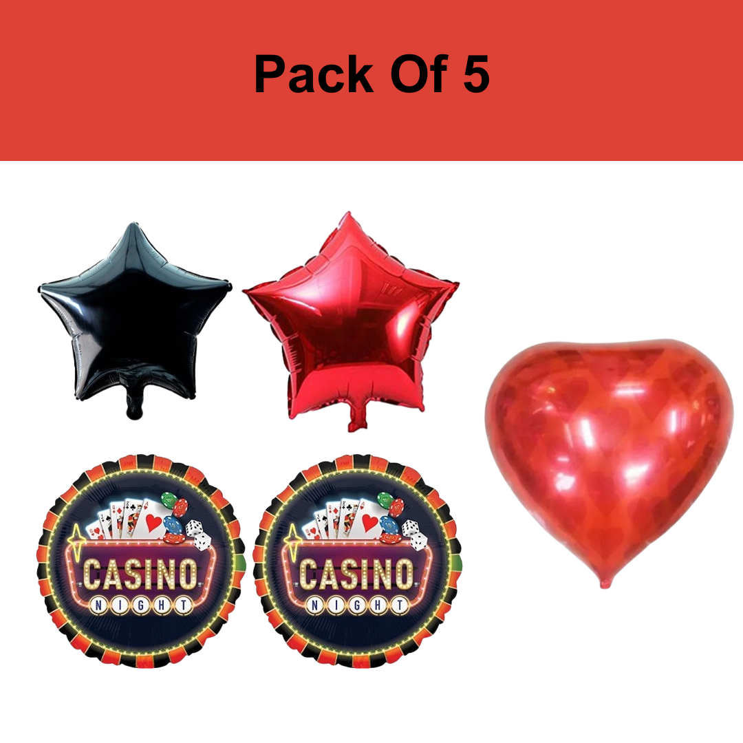 Heart Shape Card Party Balloon-5Pc