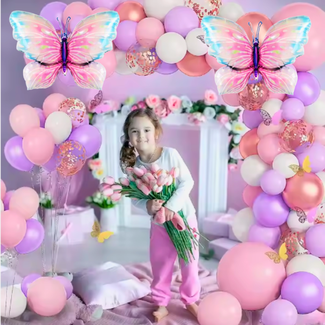 Butterfly Balloons Set Pink &amp; Pruple - 100PC