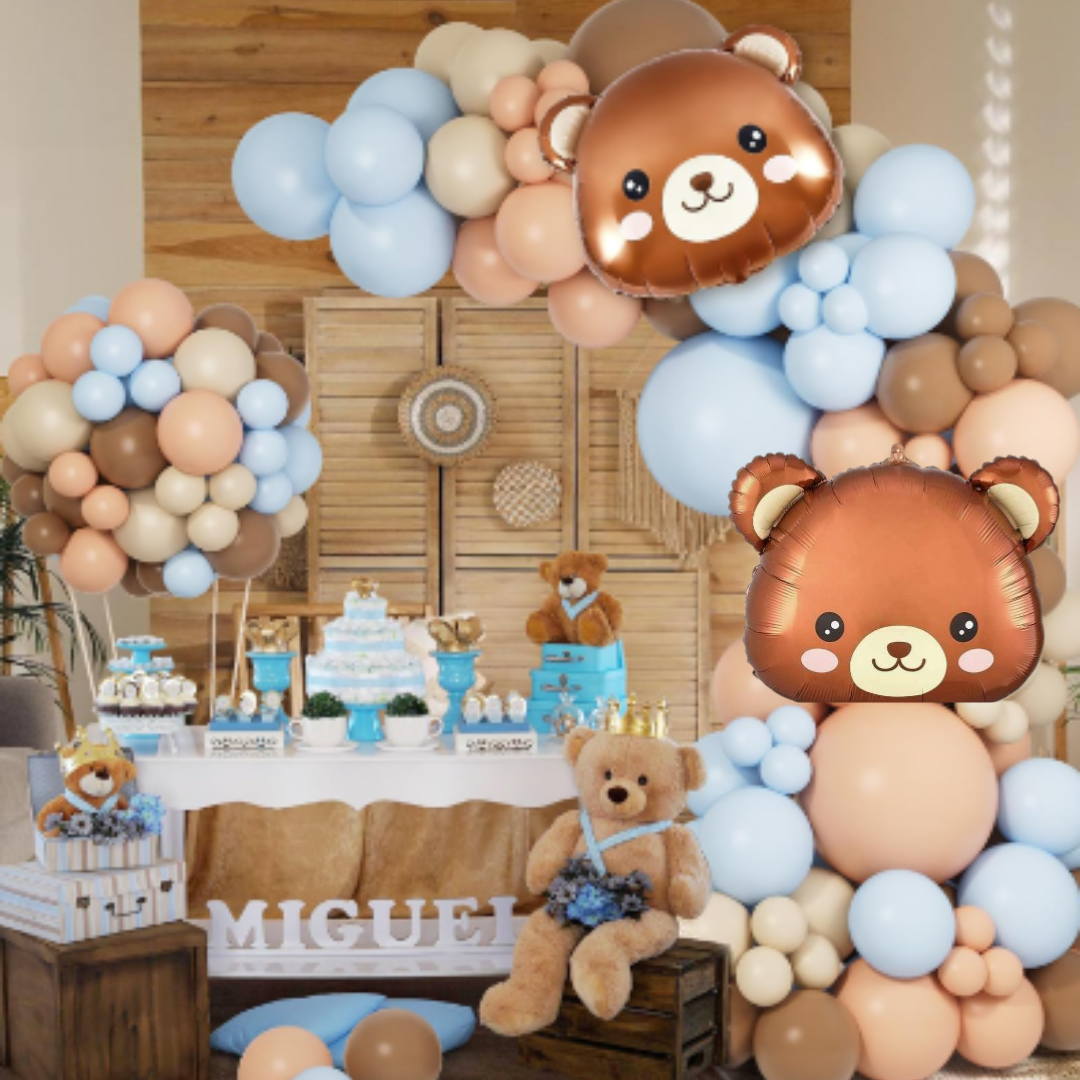 Teddy Bear Brown &amp; Beige Balloon Set - 100PC