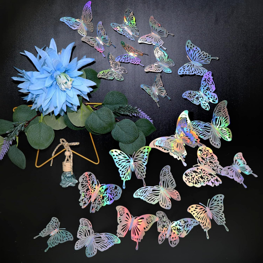 Iridescent Butterfly w/Stickers - 12 PC