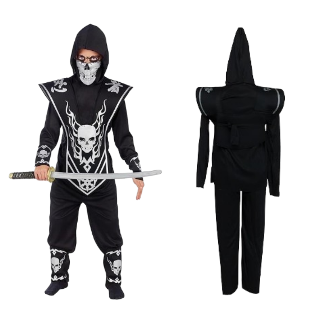 Ninja Fighter Ghost Costume - Size S - Age 3-5