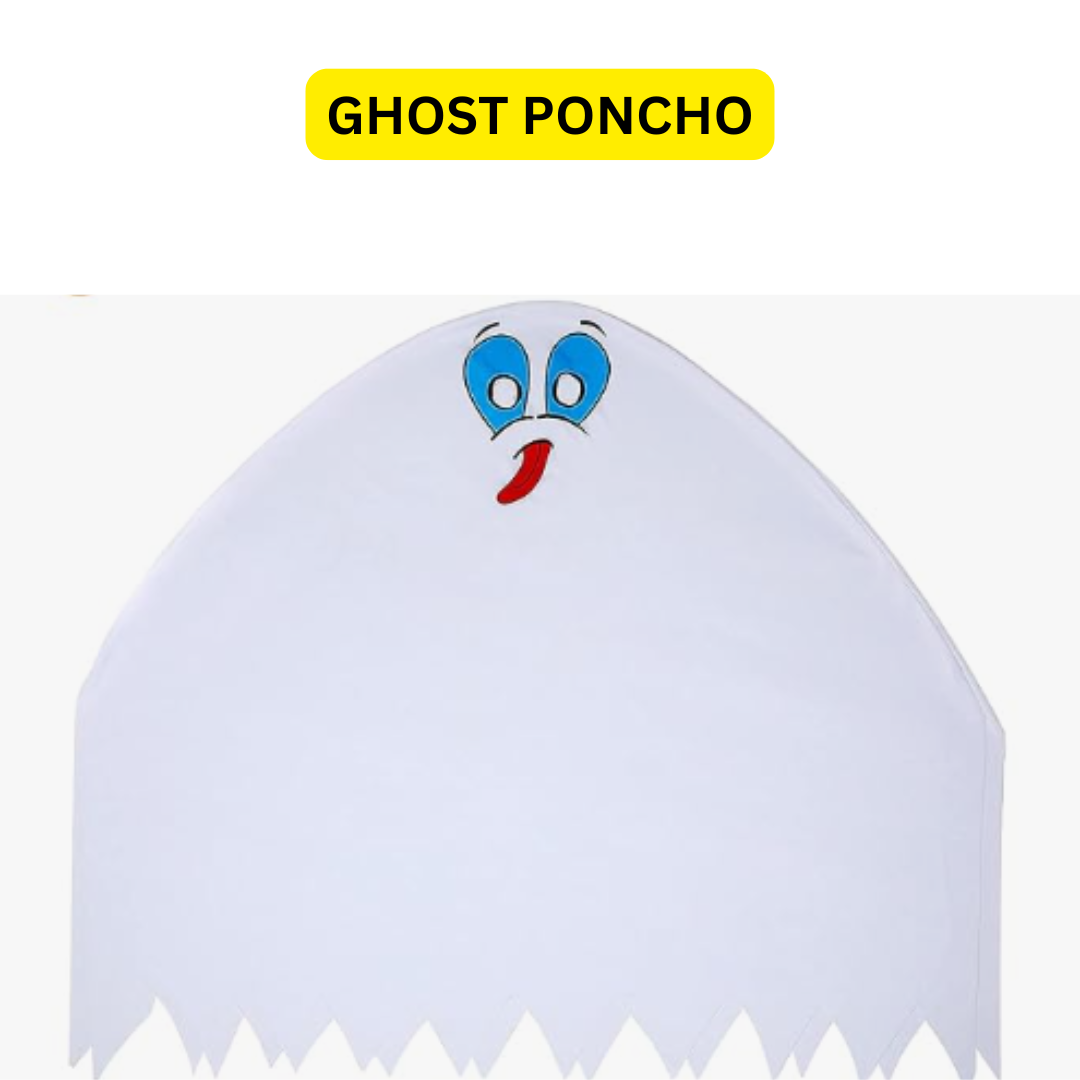 White Ghost Poncho - Size L - Age 7 to 9