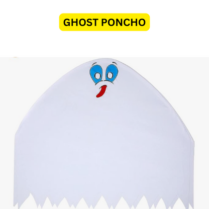 White Ghost Poncho - Size L - Age 7 to 9