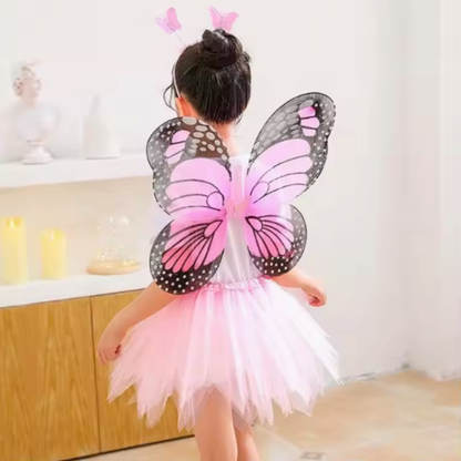 Butterfly Wings with Tutu, Headband &amp; Wand Set