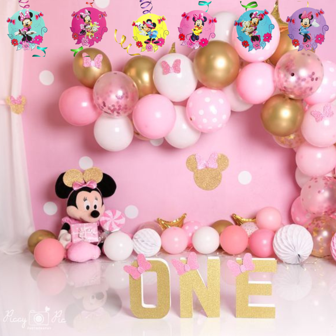 Minnie Mouse Swirl Decoration - 12PC