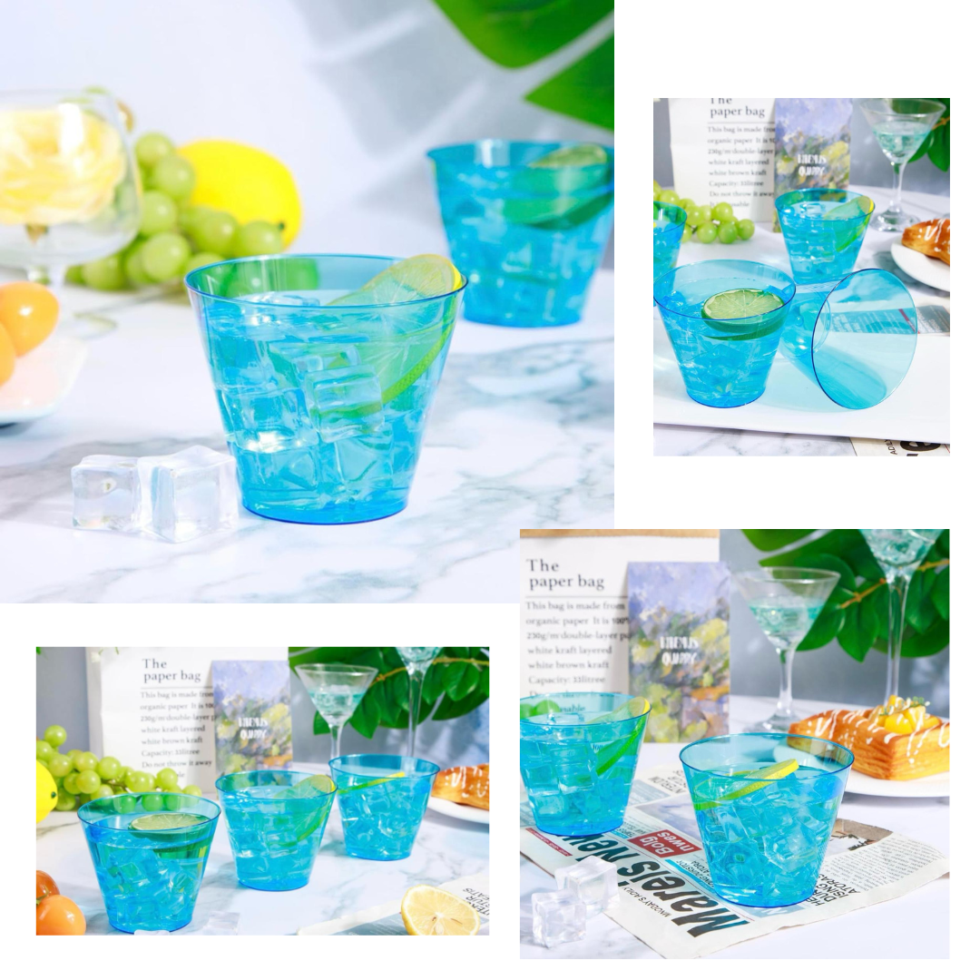 Disposable Neon Blue Shot Glasses - 30PC