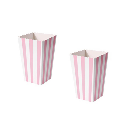 Striped Popcorn Holders Pink - 10PC