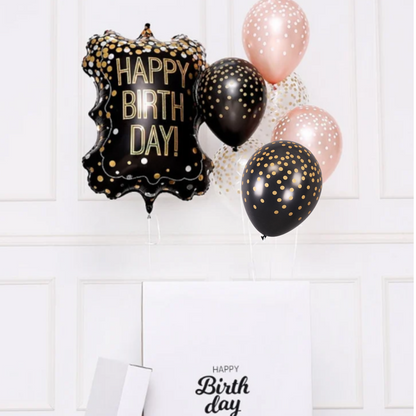 Happy Birthday Balloon with Polka Dot Latex - 7PC