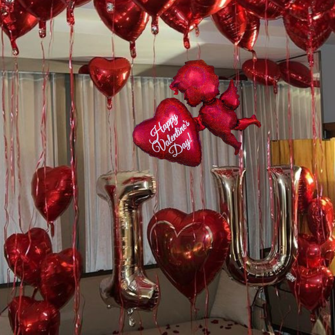 Red Cupid Foil Balloon 34" for Valentines Day & Anniversary Party