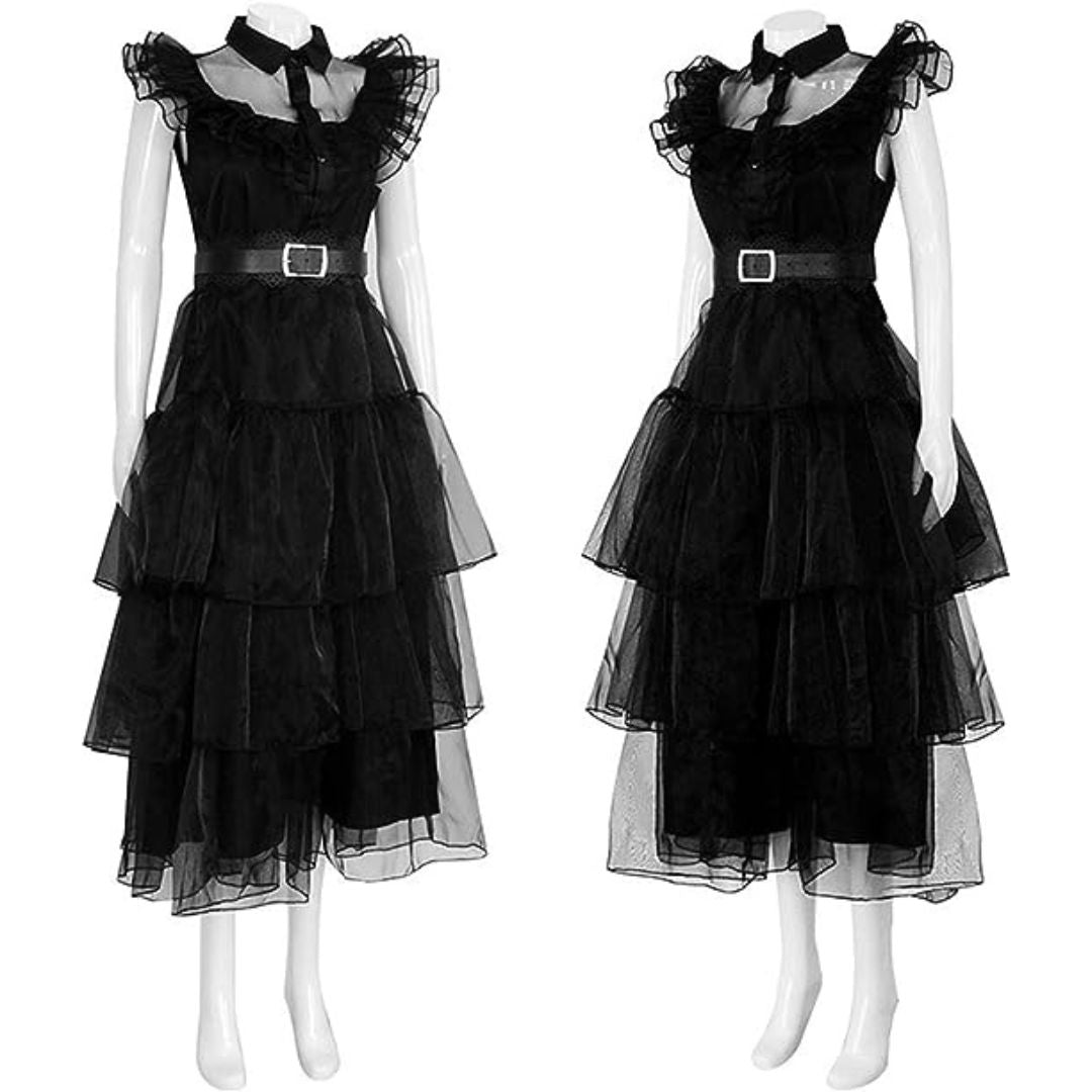 Wanna Party Wednesday Addams Dress for Girls