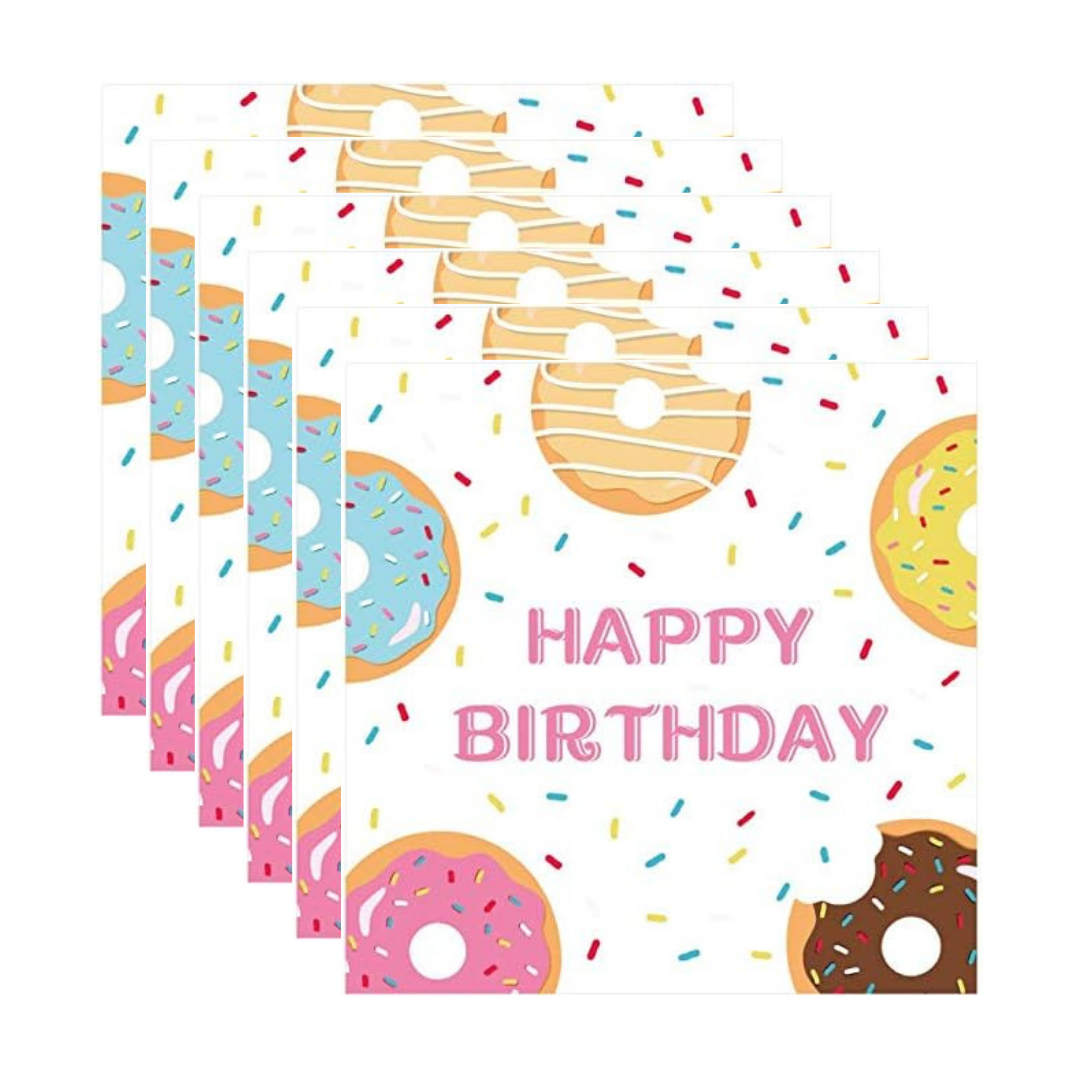 HAPPY BIRTHDAY Donut Theme Paper Napkins -Pack of 20