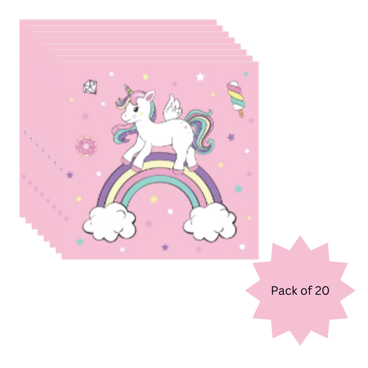 Unicorn Theme Paper Napkins - 20PC