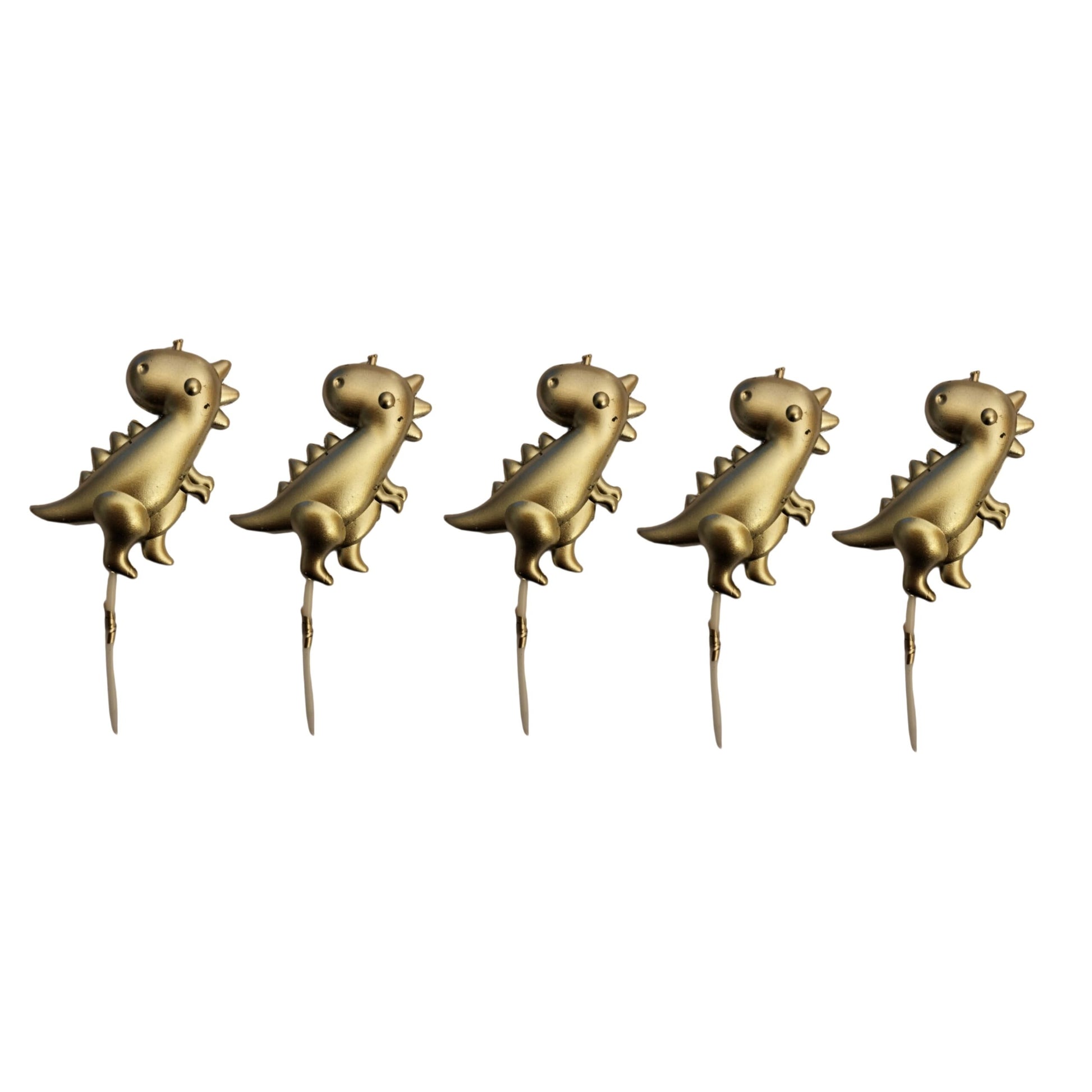 Golden Dinosaur Candles - 4PC