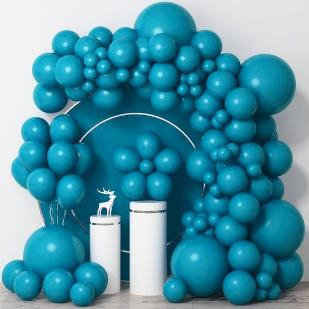 12" Peacock Blue Latex Balloons - 10PC