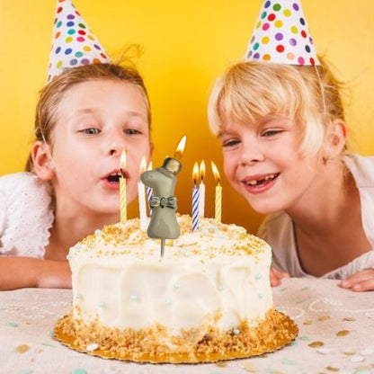 Metallic White Numerical Candle 1 with Golden Hat